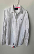 Load image into Gallery viewer, Psycho Bunny Mens White Cotton Long Sleeve Collared Button-Up Shirt Size Large