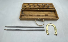Load image into Gallery viewer, Old School Sport Gold Edition Outdoor Horseshoes With Hardwood Case