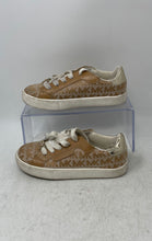 Load image into Gallery viewer, Michael Kors Kids Oak Beige Brown Monogram Lace-Up Sneakers Shoes Size 13