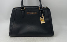Load image into Gallery viewer, Guess Womens Black Faux Leather Inner Pocket Double Handle Satchel Handbag