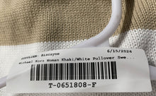 Load image into Gallery viewer, Michael Kors Womens Khaki White Striped Knitted Pullover Sweater Size S