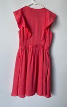 Load image into Gallery viewer, Banana Republic Womens Dark Coral Pleated Flutter Sleeve Fit & Flare Dress Sz 2