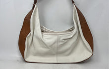 Load image into Gallery viewer, Kate Landry Womens Beige Brown Leather Inner Pocket Zip Top Slouchy Shoulder Bag