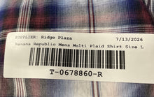 Load image into Gallery viewer, Banana Republic Mens Multicolor Plaid Long Sleeve Dress Shirt Size L 16-16.5