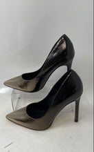 Load image into Gallery viewer, Aldo Womens Kriss Silver Tone Black Leather Pointed Toe Pump Heels Size 6