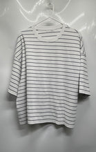 Load image into Gallery viewer, Zara Womens White Black Striped Short Sleeve Pullover T-Shirt Size XL