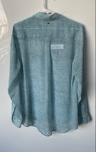 Load image into Gallery viewer, Guess Womens Blue Printed Long Sleeve Collared Button-Up Shirt Size Large