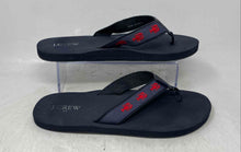 Load image into Gallery viewer, J.Crew Mens Blue Embroidered Open Toe Slip-On Flat Flip Flop Sandals No Size