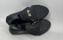 Load image into Gallery viewer, Michael Kors Womens Black Snakeskin Open Toe Strappy Heels Size 7M