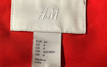 Load image into Gallery viewer, H&M Womens Red Long Balloon Sleeve Pleated Back Button Front Blouse Top Size 4