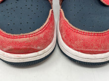Load image into Gallery viewer, Authentic Nike Kids Air Jordan 1 Low Red Navy Blue Sneaker Shoes 6.5Y Damaged