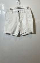 Load image into Gallery viewer, Nautica Mens White Flat Front Slash Pockets Classic Fit Chino Shorts Size 30W