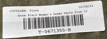 Load image into Gallery viewer, Anne Klein Womens Green Flat Front Regular Fit Trouser Pants Size 12 With Tag