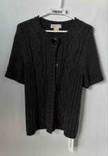 Load image into Gallery viewer, Michael Kors Womens Gray Short Sleeve Knitted Cardigan Sweater Size Large