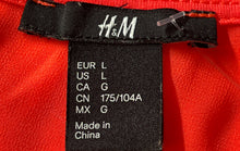 Load image into Gallery viewer, H&M Womens Orange Sleeveless Crew Neck Pullover Blouse Top Size Large