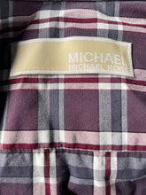 Load image into Gallery viewer, Michael Kors Mens Multicolor Plaid Print Long Sleeve Dress Shirt Size 16