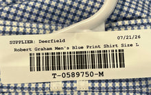Load image into Gallery viewer, Robert Graham Modern Americana Mens Blue Tailored Fit Button-Up Shirt Size Large