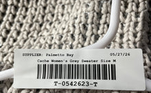 Load image into Gallery viewer, Cache Womens Gray Chunky-Knit Cowl Neck Pullover Sweater Size Medium With Tag