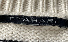 Load image into Gallery viewer, Tahari Womens Beige Black Striped Long Sleeve Knitted Pullover Sweater Size L