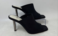 Load image into Gallery viewer, Zara Womens Black Square Toe Slip-On Stiletto Heel Mule Sandals Size EUR 36
