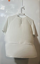 Load image into Gallery viewer, Zara Basic Womens Ivory Short Sleeve Round Neck Layered Blouse Top Size Small