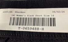 Load image into Gallery viewer, INC International Concepts Womens Black High Waist Side-Zip Bermuda Shorts Sz 16