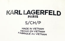 Load image into Gallery viewer, Karl Lagerfeld Womens White Rhinestone Patches Pullover Sweatshirt Size Small