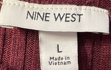 Load image into Gallery viewer, Nine West Womens Burgundy Ribbed Sleeveless Sweater Dress Size Large