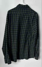 Load image into Gallery viewer, Banana Republic Mens Green Plaid Print Cotton Untucked Fit Button-Up Shirt Sz L