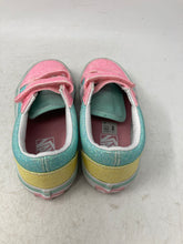 Load image into Gallery viewer, Vans Girls Old Skool Green Pink White Hook And Loop Sneaker Shoes Size 12.5