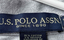 Load image into Gallery viewer, US Polo Assn. Mens Gray Short Sleeve Collared Golf Polo Shirt Size Medium