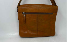 Load image into Gallery viewer, Spikes & Sparrow Womens Brown Leather Adjustable Strap Zip Pockets Crossbody Bag