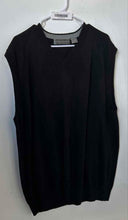 Load image into Gallery viewer, Oscar De La Renta Mens Black Cotton Knit Sleeveless V-Neck Vest Sweater Size XXL
