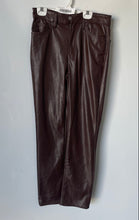 Load image into Gallery viewer, Gap Womens Brown Faux Leather High Rise Vintage Slim Trouser Pants Size 4/27R