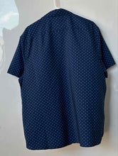 Load image into Gallery viewer, Perry Ellis Mens Blue White Print Short Sleeve Slim Fit Button-Up Shirt Size 2XL
