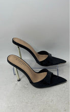 Load image into Gallery viewer, Simmi London Womens Torez Black Croc-Embossed Stiletto Slide Sandals Size 7