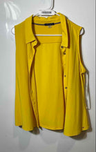 Load image into Gallery viewer, Tommy Hilfiger Womens Yellow Collared Sleeveless Blouse Top Size XL