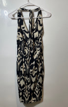 Load image into Gallery viewer, XXI Womens Black White Printed Halter Neck Sleeveless Pullover A-Line Dress Sz M