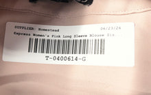 Load image into Gallery viewer, Express Womens Pink Long Sleeve Collared Button-Up Shirt Size XS