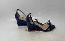 Load image into Gallery viewer, Kate Spade New York Womens Blue Front Bow Wedge Ankle Strap Heels Size 7.5B