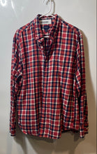 Load image into Gallery viewer, J.Crew Mens Red Blue Plaid Cotton Long Sleeve Button-Up Shirt Size Large