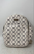 Load image into Gallery viewer, Madden Girl Womens White Black Bow Print Inner Pocket Adjustable Strap Backpack