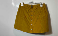 Load image into Gallery viewer, Forever 21 Womens Mustard Yellow Two Pockets Front Snap Short A-Line Skirt Sz L