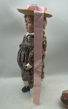 Load image into Gallery viewer, Brinn's Collector Porcelain Doll In Floral Outfit Dress Brown Hair And Hat