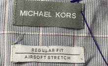 Load image into Gallery viewer, Michael Kors Mens Gray Plaid Long Sleeve Regular Fit Dress Shirt Size 16 32/33