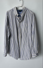 Load image into Gallery viewer, Tommy Hilfiger Mens White Blue Striped Cotton Long Sleeve Button-Up Shirt Sz XL