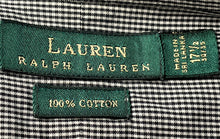 Load image into Gallery viewer, Lauren Ralph Lauren Mens Black White Check Print Long Sleeve Dress Shirt Size XL