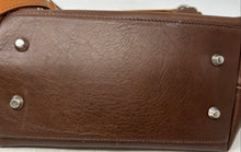 Load image into Gallery viewer, Valentina Womens Brown Leather Bottom Studs Adjustable Strap Crossbody Handbag