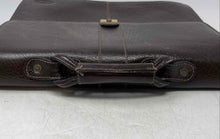 Load image into Gallery viewer, Cavezzale Unisex Brown Leather Pen And Pencil Holder Top Handle Flap Briefcase