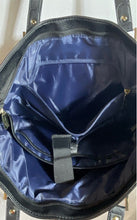 Load image into Gallery viewer, Kenneth Cole Reaction Womens Black Leather Pockets Double Strap Tote Handbag